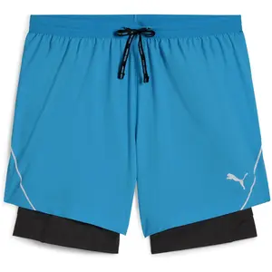 Puma, Hommes, Bas de sport, M RUN ULTRAWEAVE 2IN1 5" SHORT (S), Bleu pas cher