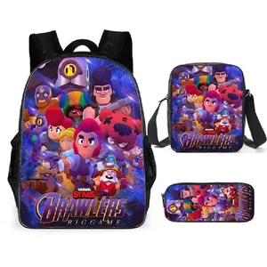 U7 Cartable Brawl Stars Cool Boys Girls Anime Schoolbag - Créez votre propre style - Sacs à dos pour enfants à la mode et pas cher