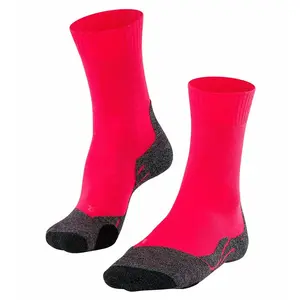 FALKE TK2 Wandelsokken anti blaren, medium padding merinowol sportsokken dames rood - Maat 35-36 pas cher
