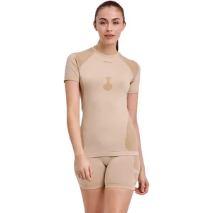 FALKE Warm Trend Shortsleeved sneldrogend functioneel materiaal functioneel shirt met korte mouwen dames beige - maat XS