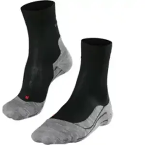 FALKE RU4 Wool Hardloopsokken anti blaren, gemiddelde padding merinowol sportsokken dames zwart - Maat 41-42