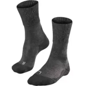 FALKE TK1 Wool Wandelsokken anti blaren, maximale padding merinowol sportsokken dames grijs - Maat 41-42 pas cher