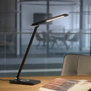 Leuchten Direkt 14415-18 Lampe de table LED avec fonction de charge QI et variateur tactile CCT Noir pas cher