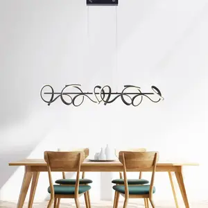 Paul Neuhaus krisscross - Design LED Dimbare Hanglamp eettafel met Dimmer voor boven de eettafel | in eetkamer - 4 lichts - L 99 cm - Zwart - Woonkamer | Slaapkamer | Keuken