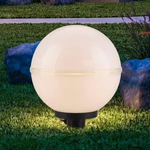 Buitenverlichting globe plug-in lamp E27 globe light earth spike tuindecoratie, wit, kabel 5m, E27 fitting, DxH 20x51 cm, set van 2 pas cher