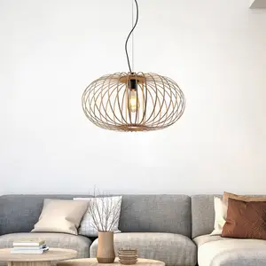 Paul Neuhaus RACOON Hanglamp E27 Zwart/Bruin 50cm