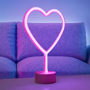 Just Light, Applique + plafonnier, NEON-HERZ LED Neon-LED-Bild pink 1W pink 85028-87 pas cher