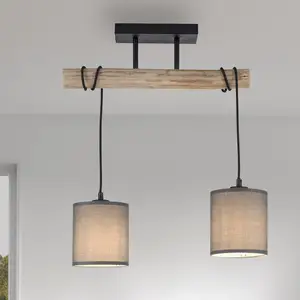 Just Light, Applique + plafonnier, GERDA TRIBU Deckenleuchte E27 max.max. 10W 2-fach taupe 15782-29