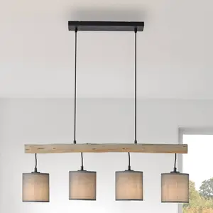 Just Light, Suspension, GERDA TRIBU Pendelleuchte E27 max.max. 10W 4-fach taupe 15783-29 (E27)