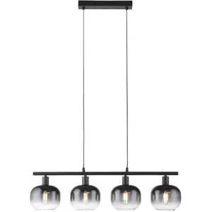 Just Light, Suspension, ZEA Pendelleuchte E14 max.25W 4-fach Schwarz/R...