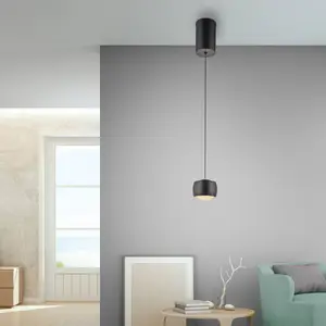 Paul Neuhaus, Suspension, JUST LIGHT BALLINI LED Pendelleuchte Warmweiss 5,2W schwarz 15260-18