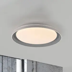 Just Light, Applique + plafonnier, SATI LED Deckenleuchte Warmweiss Dimmbar 19,5W grau 14368-15 pas cher