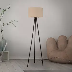 Just Light, Lampadaire, Stehleuchte Duro E27 Beige (E27)