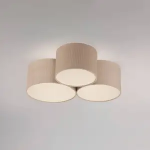 Just Light, Applique + plafonnier, Deckenleuchte Duro 3flg E27 Beige (E27) pas cher
