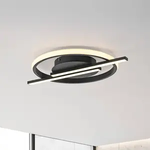 JUST LIGHT Plafonnier LED 14130-18 noir, 17,5 W, 2100 lm, 3000 K, dimm... pas cher