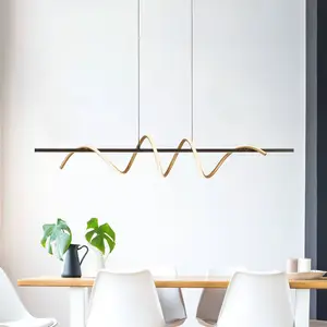 Just Light, Suspension, EMANDA LED Pendelleuchte Warmweiss Dimmbar 36W schwarz/messing 19113-68