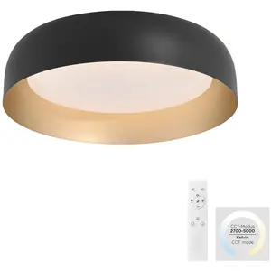 Just Light, Applique + plafonnier, OSKO LED Deckenleuchte CCT Dimmbar 27,5W schwarz 14215-18