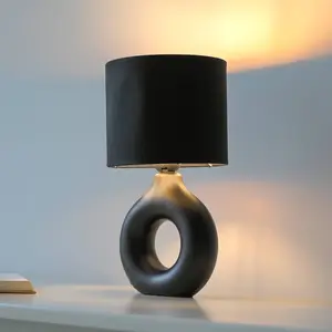 Just Light, Lampe de table, CARARA Tischleuchte E27 max.max. 25W schwarz 14193-18 pas cher