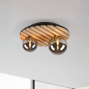 Just Light, Applique + plafonnier, 15208-79 GREEN STIKA Deckenleuchte G9 W Holz (G9) pas cher