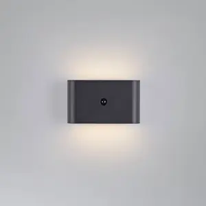 Just Light, Éclairage d'extérieur, LED-Akku-Wandleuchte 19475-18, 3W, 3000K, 330lm, warmweiss, IP44, schwarz (330 lm, IP44) pas cher