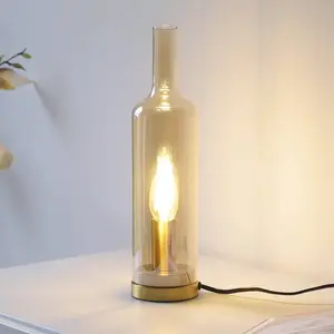 Just Light, Lampe de table, BOTTLE Tischleuchte E14 max.max. 25W amber... pas cher