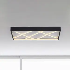 Just Light, Applique + plafonnier, LED Deckenlampe MIKADO dimmbar über Wandschalter, warmweiss 3000k (5200 lm)