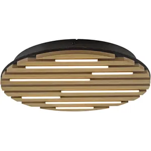 Just Light, Applique + plafonnier, LED Deckenlampe AKUSTIK Holz Akustikpanel mit Echtholzfurnier Eiche (1700 lm) pas cher