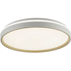 Just Light, Applique + plafonnier, LED Deckenlampe MIO sand dimmbar Fernbedienung rund 30min Timer grau beige (4600 lm)