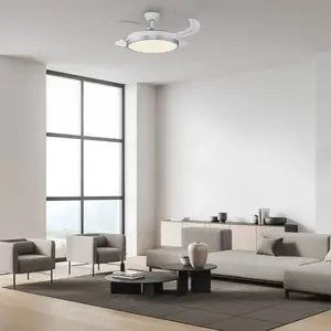 Just Light, Plafonnier, KOPTA LED Deckenleuchte mit Ventilator CCT Dimmbar 27W silber 14625-21 (3400 lm) pas cher