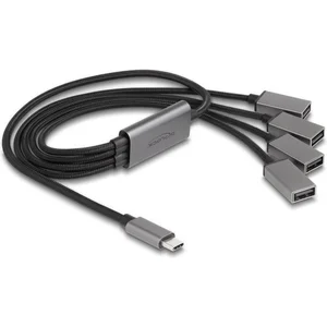 Delock Hub (USB-C, 4 Ports), Station d’accueil + hub USB, Noir, Gris pas cher
