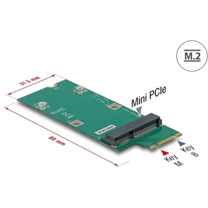 Delock Adapter M.2 Key B+M to Mini PCIe slot (PCIe / USB) pas cher