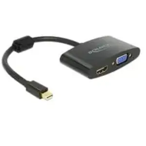 Delock Premium Mini DisplayPort 1.1a naar HDMI en VGA adapter / zwart - 0,20 meter pas cher