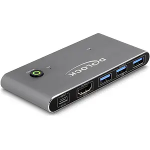 Delock KVM Switch, Commutateur KVM, Gris pas cher