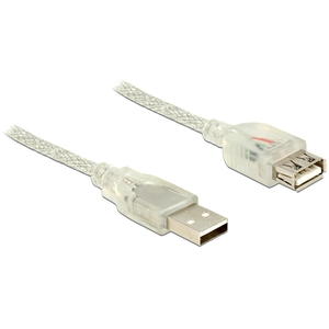 DeLOCK USB-A naar USB-A verlengkabel - USB2.0 - tot 2A / transparant - 0,50 meter pas cher