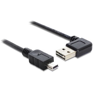 Comparateur de prix : Delock Mini USB naar Easy-USB-A haaks (links/rechts) kabel - USB2.0 - tot 2A / zwart - 5 meter