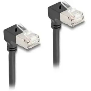 Delock RJ45 câble de réseau Cat.6A S/FTP fin coudé 90° bas / bas 1 m n... pas cher