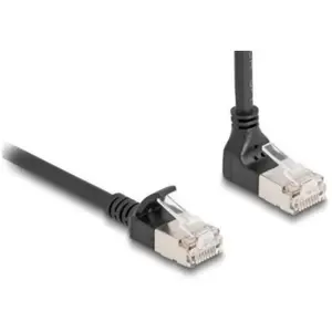 Comparateur de prix : Delock Câble réseau RJ45 Cat.6A S/FTP Slim 90° en haut coudé (S/FTP, C...