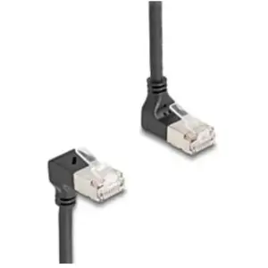 Delock RJ45 câble de réseau Cat.6A S/FTP fin coudé 90° haut / haut 1 m... pas cher