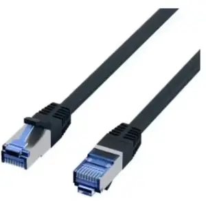 Comparateur de prix : Delock Câble RJ45 de réseau Cat.6A S/FTP mince 0.25 m noir