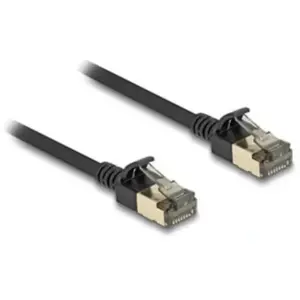 Delock Câble de réseau RJ45 Cat.8.1 F/FTP Slim Pro 0.25 m noir pas cher