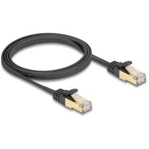 Delock Câble réseau plat RJ45 avec gaine tressée Cat.6 (S/FTP, CAT6a, ... pas cher