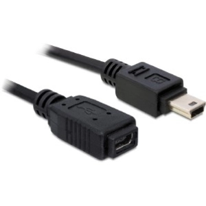 Comparateur de prix : Câble USB DeLOCK - mini USB type B (M) - mini USB type B (F) - 1 m - Noir