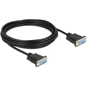 DeLock Câble null modem série DB9 RS232 - F/F Noir - 5 m pas cher