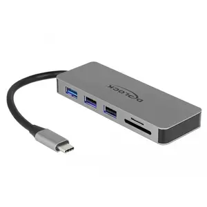 Delock Mobile (USB-C, 3 ports), Station d accueil + hub USB, Gris pas cher