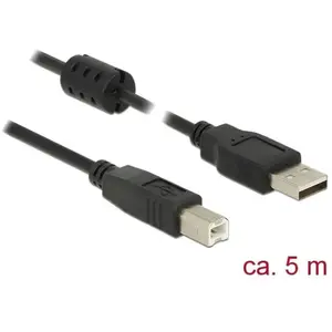 DeLOCK 5m, USB 2.0-A/USB 2.0-B câble USB USB A USB B Noir pas cher