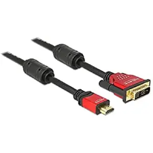 Câble vidéo DeLOCK - HDMI / DVI - 3m - Bloc inducteur à ferrite pas cher