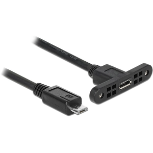Delock USB kabel USB 2.0 Micro-B vrouwelijke paneel-mount naar USB 2.0 Micro-B mannelijk 25 cm pas cher