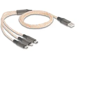 DeLock USB-A RGB vers USB-C/microUSB/Lightning 2.0 - 1.2 m pas cher