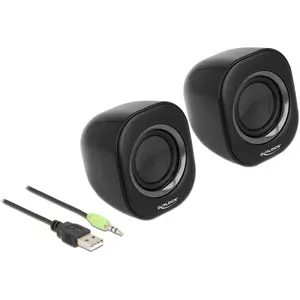 Delock haut-parleurs stéréo mini jack 3.5 mm et alimentation USB pas cher
