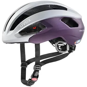 Comparateur de prix : uvex Rise CC WE Fietshelm Silver / Plum mat - Unisex - maat 52-56